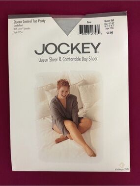 Jockey Queen Tall Sheer & Control Top Sandalfoot Day Sheer Nylons  - Dove Gray
